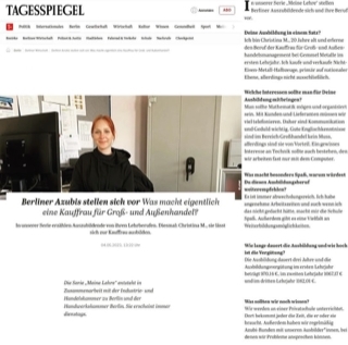 Hans-Erich Gemmel & Co GmbH: Bericht im Berliner Tagesspiegel / Auszubildende 1.Lj
