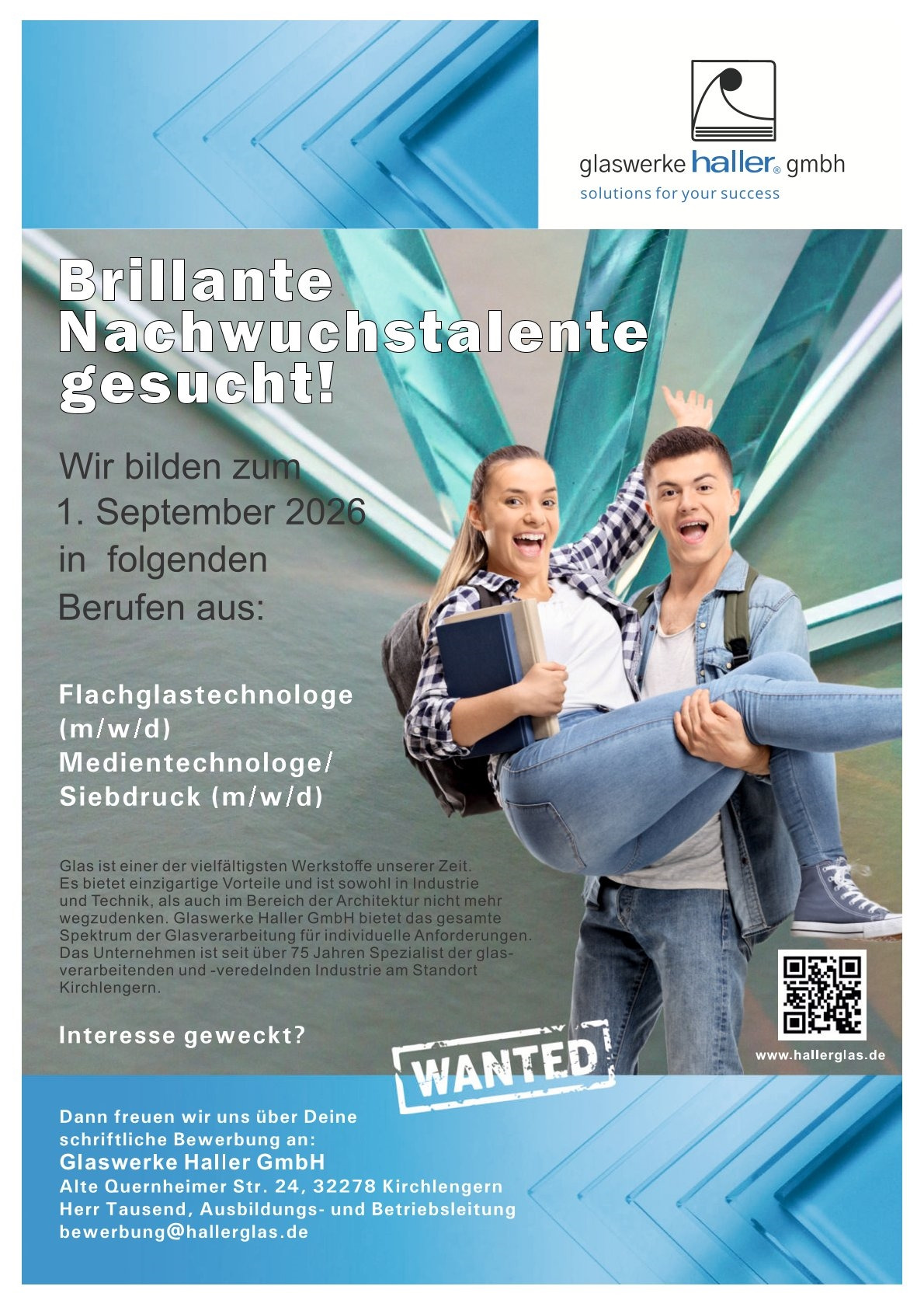 Freie Stelle Glaswerke Haller GmbH