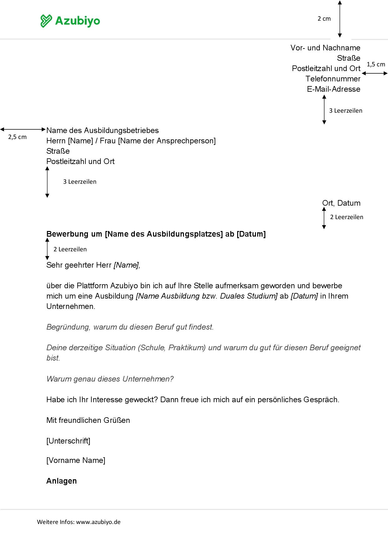 Vorlage Anschreiben klassisch