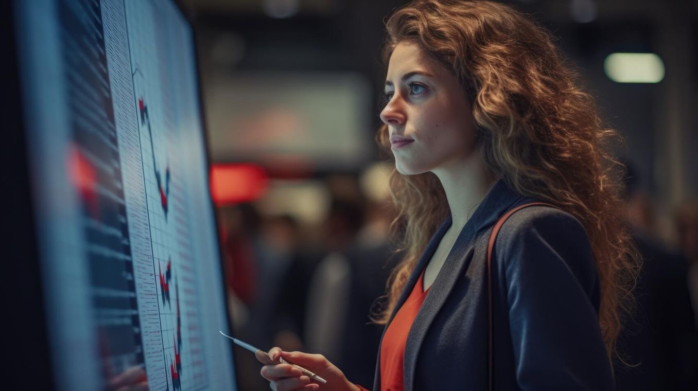 Data Science Studium – Frau schaut auf Bildschirme