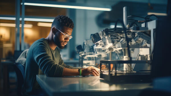 Berechnungsingenieur führt Simulation durch Berechnungsingenieur führt Simulation durch