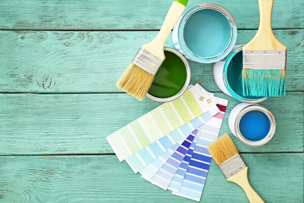Probefarben und Farbpalette Probefarben und Farbpalette