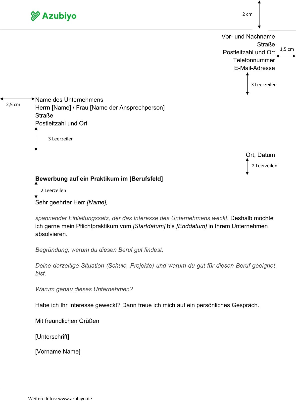Bewerbungsschreiben Praktikum Muster