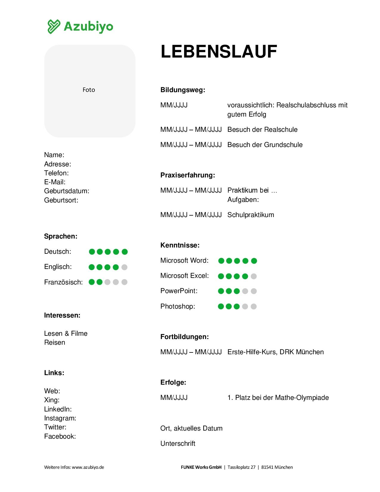 Lebenslauf modern