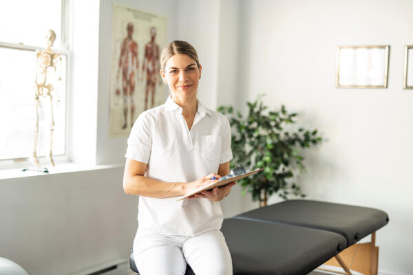 Masseurin arbeitet in Praxis Masseurin arbeitet in Praxis