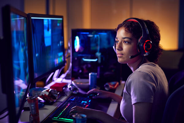 Streamerin im Livestream Streamerin im Livestream