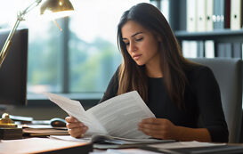Junge Frau arbeitet an Doktorarbeit Lektorat Junge Frau arbeitet an Doktorarbeit Lektorat