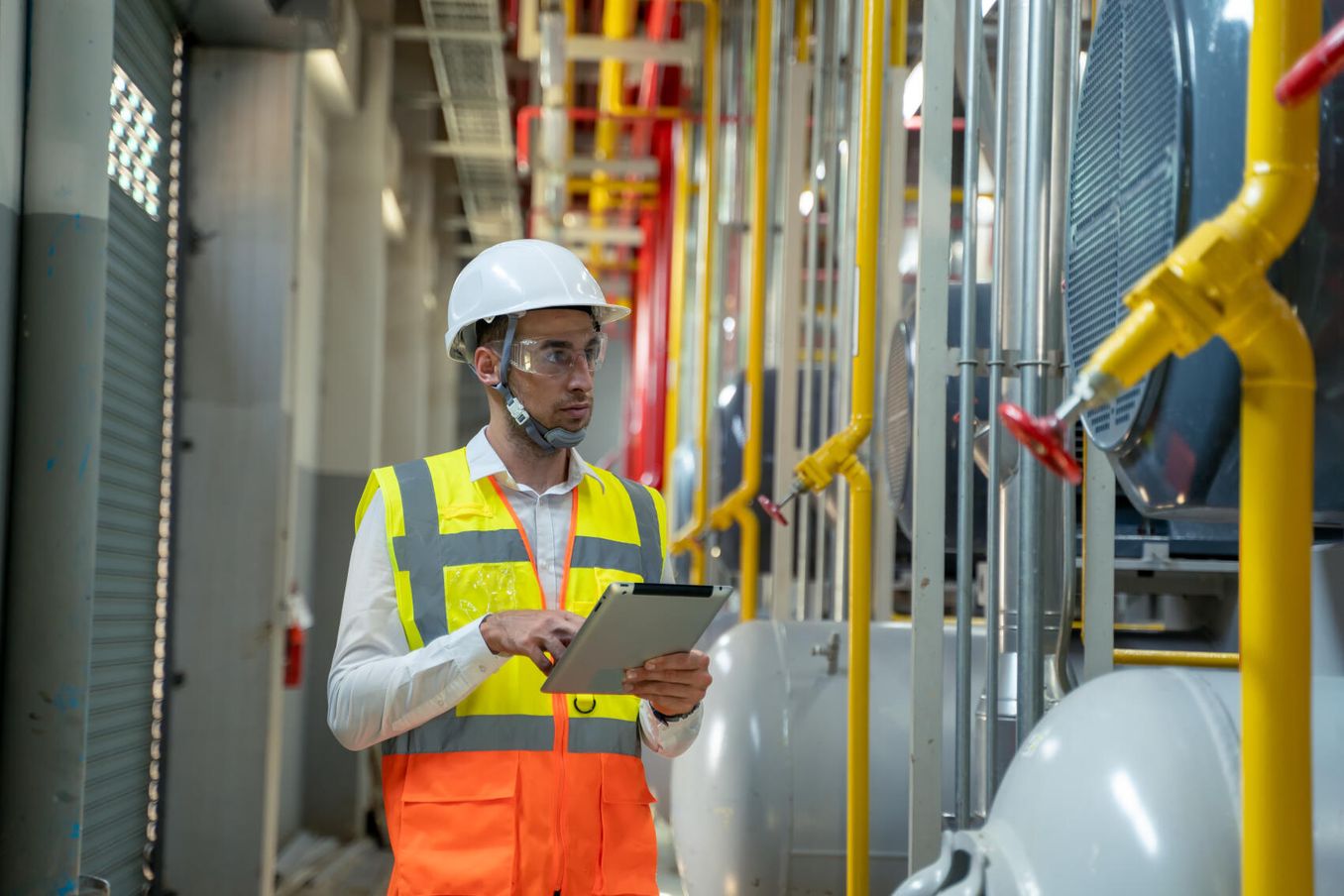 Ingenieur kontrolliert Industrieanlage