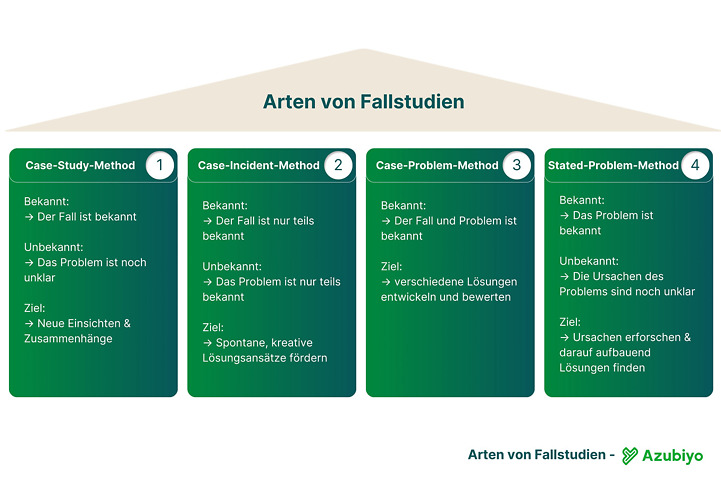 Infografik Arten von Fallstudien