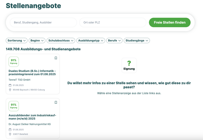 Berufswahltest Ergebnis