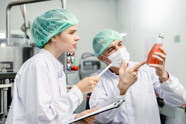 Fachkraefte für Lebensmitteltechnik pruefen Getraenk