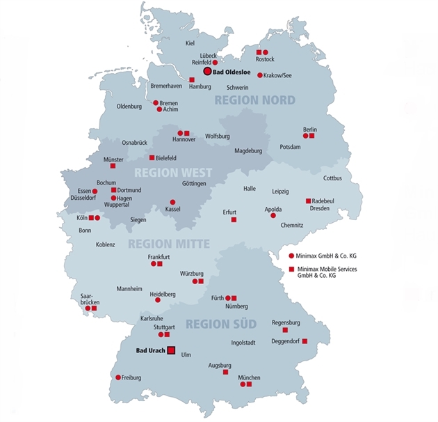 Minimax GmbH: Unsere Standorte in Deutschland