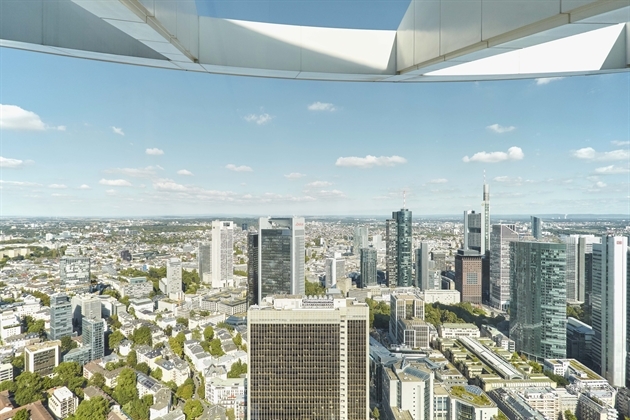 DZ BANK AG: Blick auf die Skyline in Frankfurt
