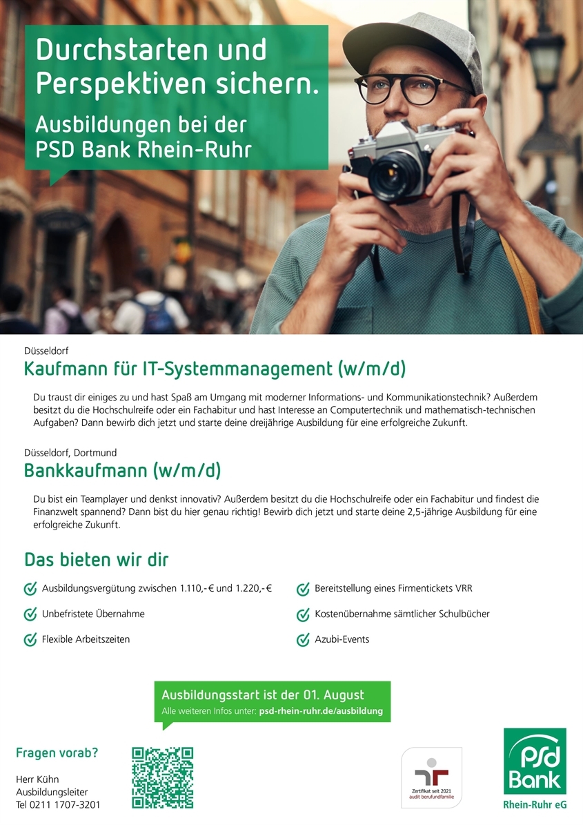PSD Bank Rhein-Ruhr eG: Ausbildung PSD Bank RR eG