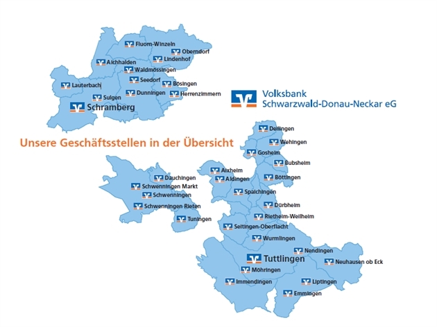 Volksbank Schwarzwald-Donau-Neckar eG: Das Geschäftsgebiet