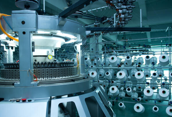 Spinnmaschine in Textilfabrik